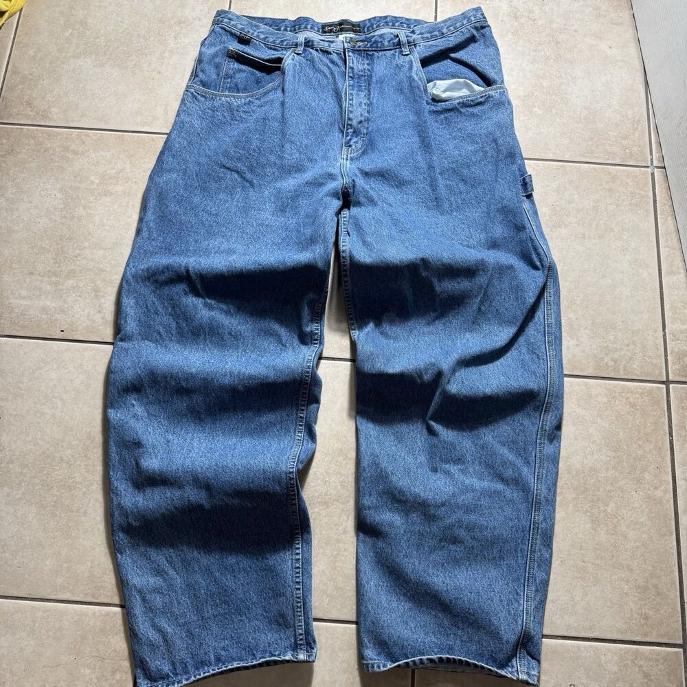 Sean John Mens 44x38 Baggy Y2K Blue Skater Hip Hop Grunge Wide Leg Opening Jeans